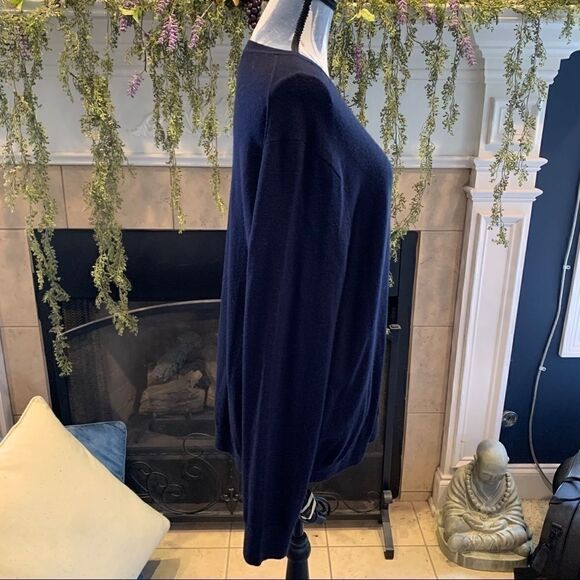 Polo Ralph Lauren Men's Merino wool navy blue pullover round neck sweater L - Picture 3 of 9